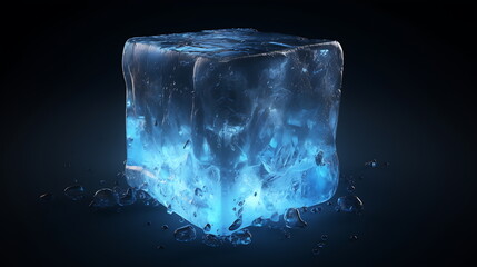 ice cubes are sitting on the surface, generative AI