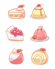 Cute Emoji Dessert Pink Collection