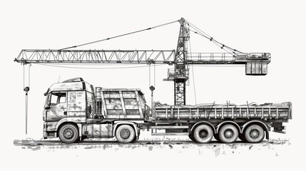 Black and white coloring picture of a transport