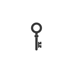 A Black and White Icon of a Traditional Key