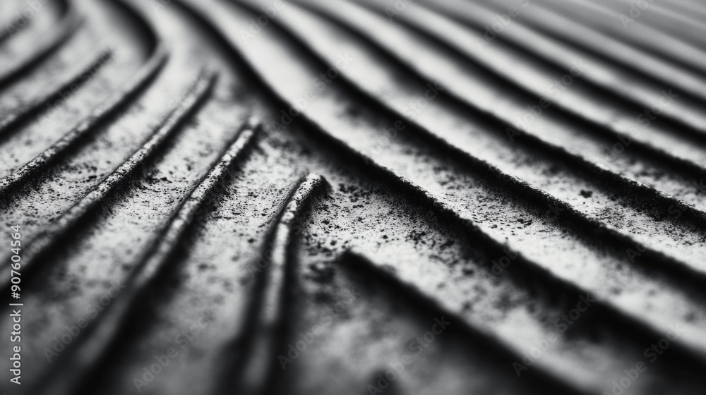 Poster a striking metallic texture displays flowing lines and depth, creating a captivating abstract patter