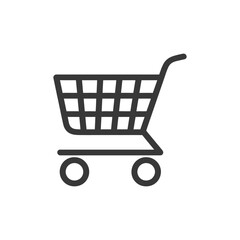 A Black and White Line Drawing of a Shopping Cart