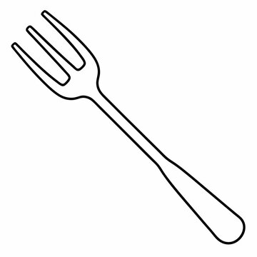 recommend clip art: Fork, illustration, vector on a line art and white background