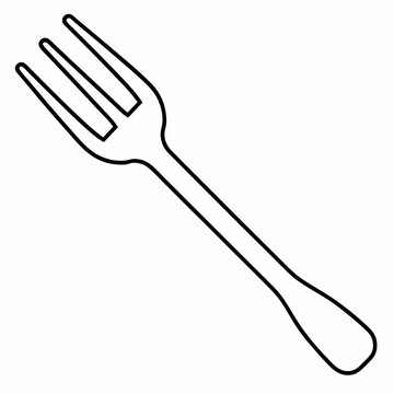recommend clip art: Fork, illustration, vector on a line art and white background