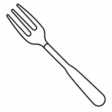 recommend clip art: Fork, illustration, vector on a line art and white background