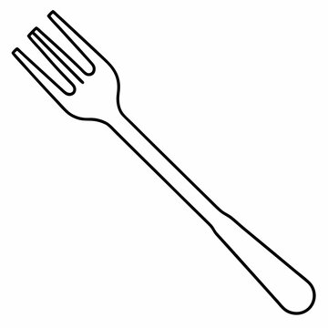 recommend clip art: Fork, illustration, vector on a line art and white background