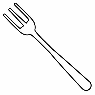 recommend clip art: Fork, illustration, vector on a line art and white background