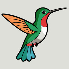 Obraz premium Broad-tailed Hummingbird Art vector illustration