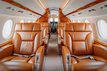 Fototapeta premium Aeroplane interior, luxury style