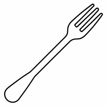recommend clip art: Fork, illustration, vector on a line art and white background