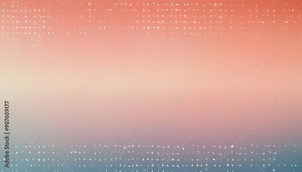 Wall mural abstract background with a gradient of pink and blue with a scattering of small, white circles.