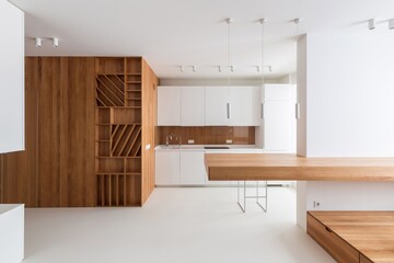 design modern living room with kitchen generative ai