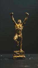 gold trophy cup, gold medal