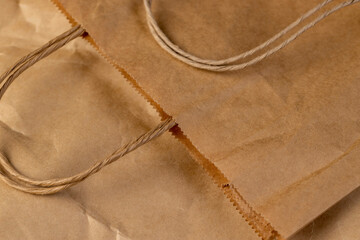 old paper bag for goods made of recycled paper