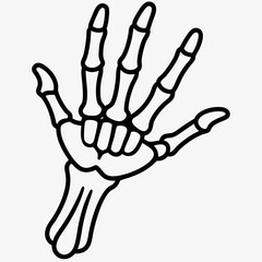 A human skeleton hand in gray. bone, Halloween vector Illustration