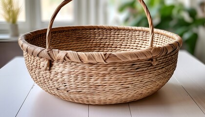 Fototapeta premium Wicker basket isolated on white