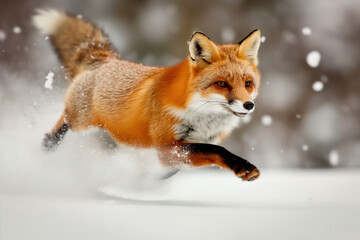 Fototapeta premium Fox pouncing