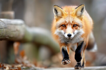 Fototapeta premium Fox pouncing