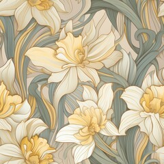 Daffodil flower wallpaper pattern flower.