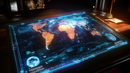digital world map, earth globe