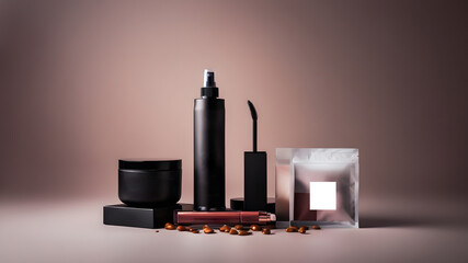 Fototapeta premium Showcase your cosmetic brand with a glowing background advertising poster design