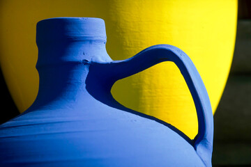 Blue clay vase