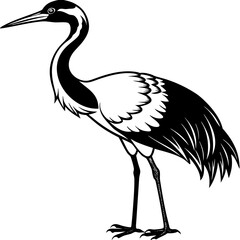 Common Crane black art vector