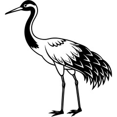 Common Crane black art vector