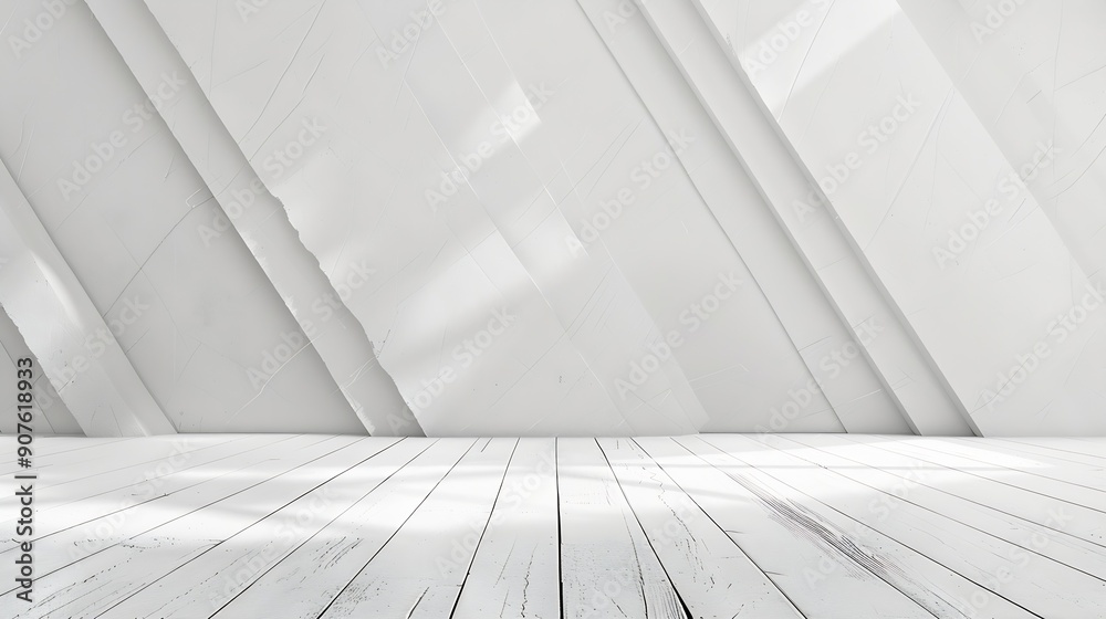 Poster white abstract geometric background as stage with crossed lines corners and polygon shapes as wall w