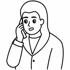 Perpetrator calls your cell phone art vector illustration