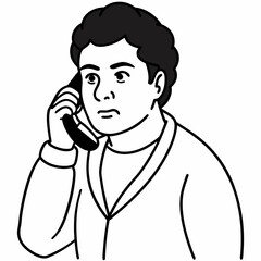 Perpetrator calls your cell phone art vector illustration