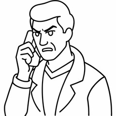 Perpetrator calls your cell phone art vector illustration