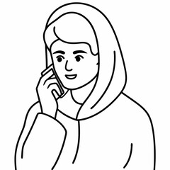 Perpetrator calls your cell phone art vector illustration