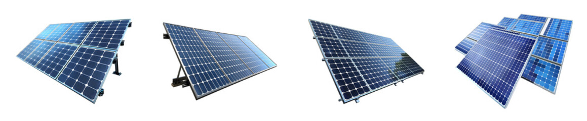 Solar panels isolated on a transparent background