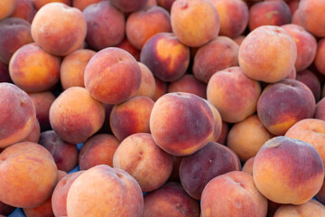 juicy fresh peaches on bazar