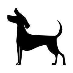 silhouette of a dog Victor illustration with white background 