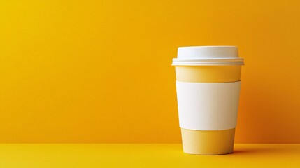 Eco-Friendly Disposable White Paper Glass for Hot Drinks with Orange Background