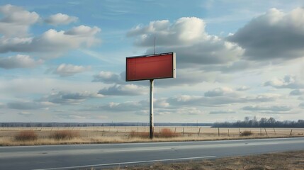 Blank billboard or road sign template on the highway Empty billboard mockup for advertising located on the motorway : Generative AI
