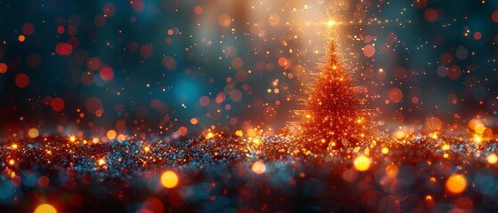 Naklejka premium Vibrant and colorful abstract scene with sparkling lights and shimmering patterns, perfect for evoking a magical atmosphere.