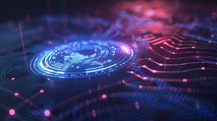 Secure login interface featuring biometric authentication