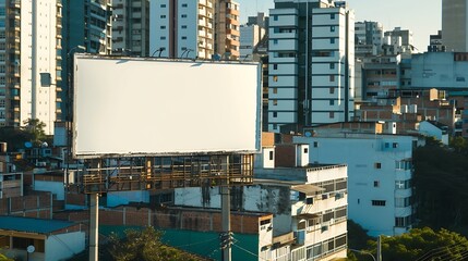 Blank billboard mockup ready for new ad in Brazil : Generative AI