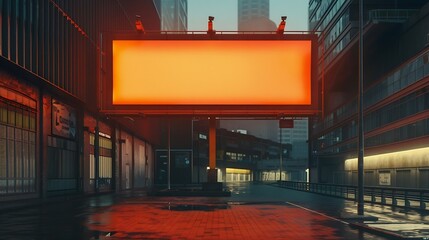 Wide billboard sign mockups in the urban environment and blank space to display your advertising or branding campaign : Generative AI