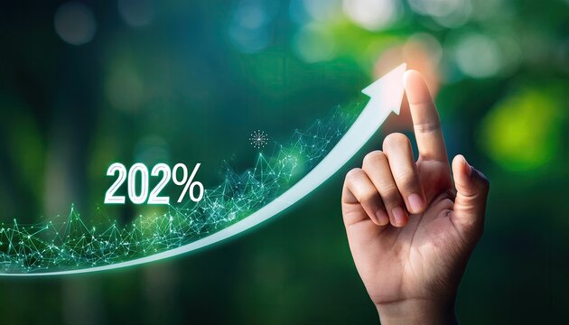 Carbon neutrality concept. Hand touching increasing arrow with carbon reduction for decrease CO2 or carbon neutral by 2050. Carbon footprint, Net Zero, Climate change, Global warming, CO2 emissions,