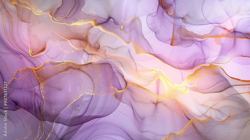 Aufkleber natural luxury abstract fluid art painting in alcohol ink technique tender and dreamy wallpaper mixt