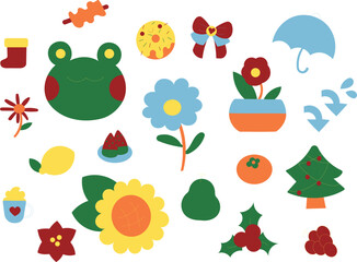 collection of Spring day element cute 