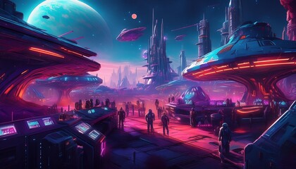 Spaceport on a distant planet