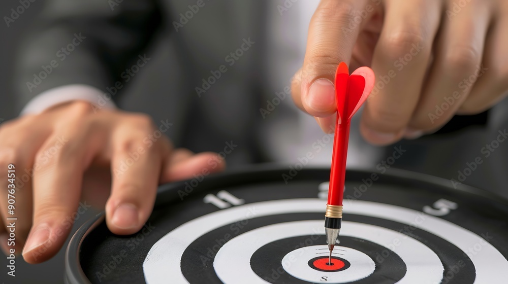 Aufkleber business team showing business goal setting concepttarget growth development planning organizational