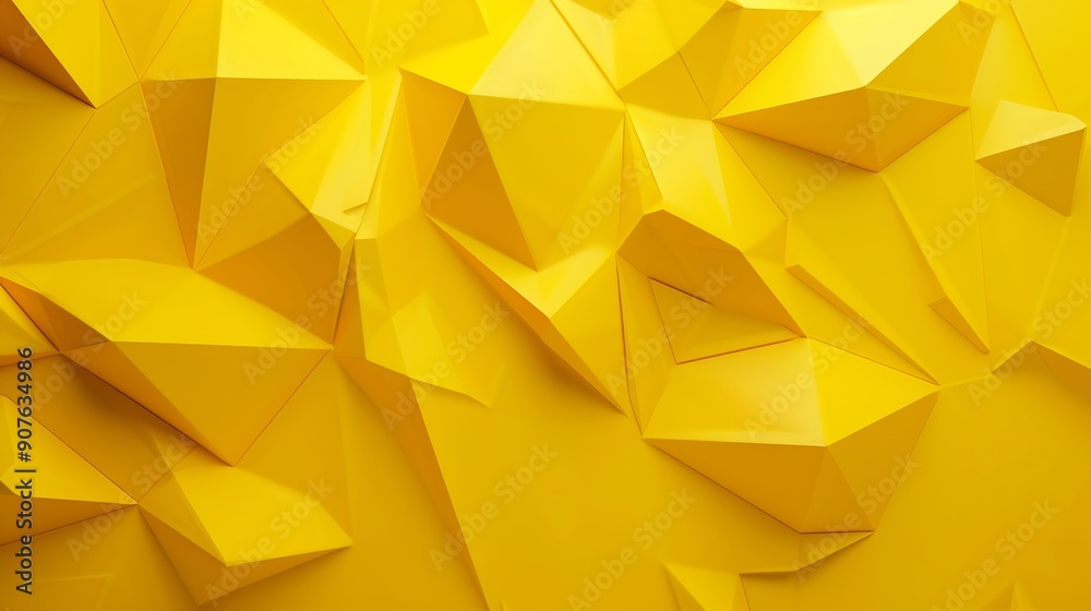 Aufkleber geometric 3d yellow abstract background wallpaper with copy space : generative ai