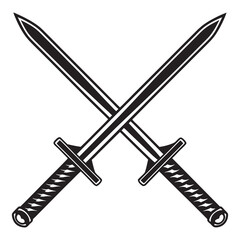 two crossed swords vector