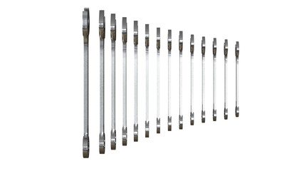 set of wrenches isolate on white background. 3D Render. PNG files
